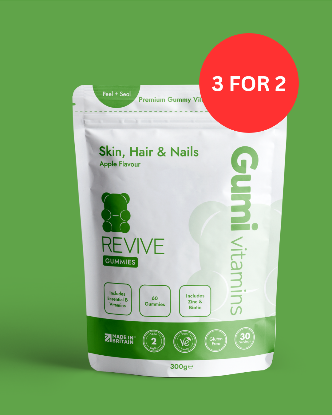 Gumi Vitamins, Skin, Hair & Nails, front label view