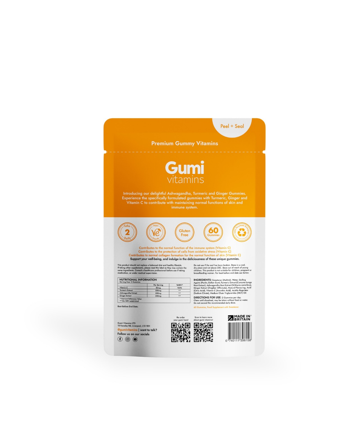 Ashwagandha, Turmeric & Ginger | 60 Gummies