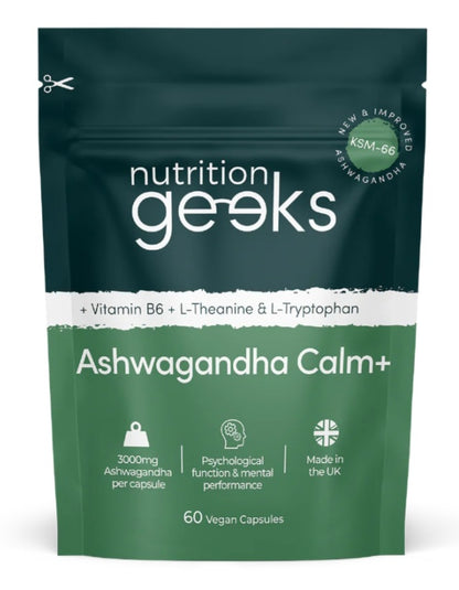 Nutrition Geeks Ashwagandha Calm+ Front Label